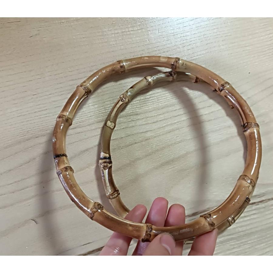竹製持ち手 Lサイズ 直径17m バンブー持ち手手芸 丸形 DIYバンブー