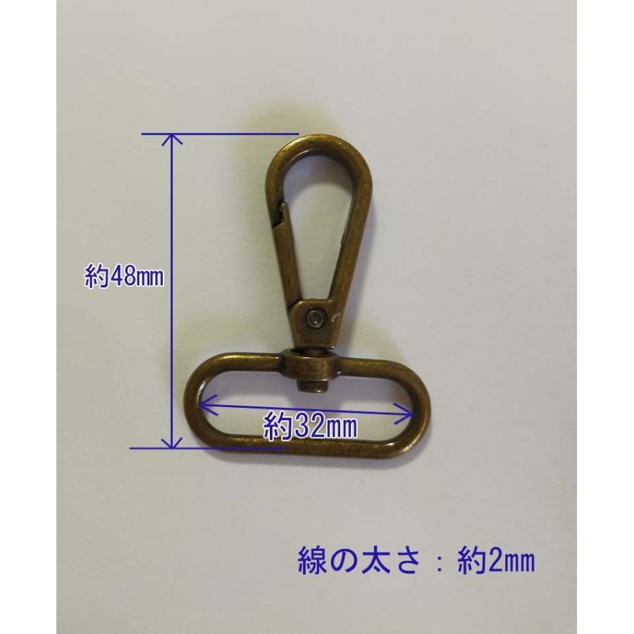 ナスカン 38ｍｍ　32ｍｍ　25ｍｍ　20ｍｍ  線の太さ2mm スムース アンティーク レザー 金具  バッグ ハンドル パーツ ベルト  レザークラフトに  4サイズ　 |  | 07