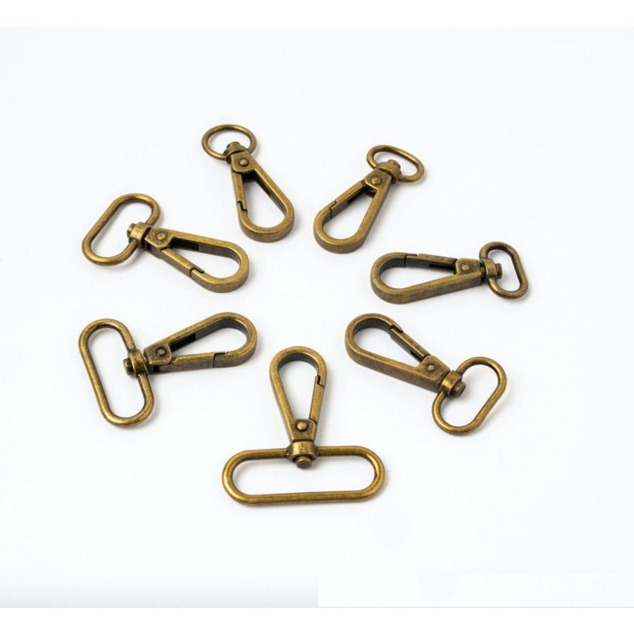 ナスカン 38ｍｍ　32ｍｍ　25ｍｍ　20ｍｍ  線の太さ2mm スムース アンティーク レザー 金具  バッグ ハンドル パーツ ベルト  レザークラフトに  4サイズ　 |  | 04