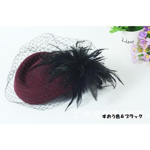 トーク帽　カクテル帽　礼装帽子　トークハット　ヘッドドレス　結婚式披露宴パーティー二次会女子会　カクテル 羽毛飾り　6colorｓ |  | 01