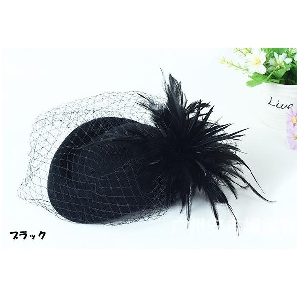 トーク帽　カクテル帽　礼装帽子　トークハット　ヘッドドレス　結婚式披露宴パーティー二次会女子会　カクテル 羽毛飾り　6colorｓ |  | 02