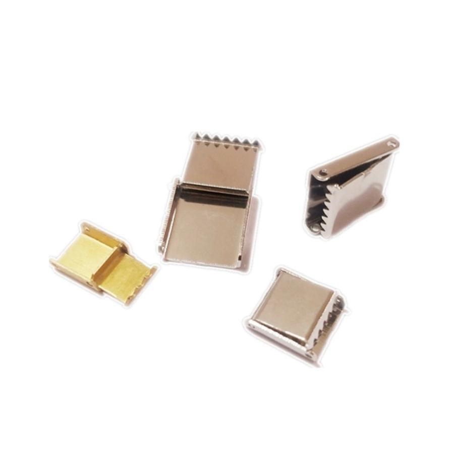 紐止め金具 ワニ口タイプ　シルバー　６個入り　コードエンド ループエンド 金属製   先端金具 手芸 DIY |  | 02