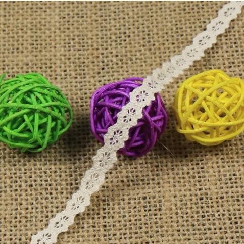 綿レース　リボン　幅0.9cm　5m単位カット売り　DIY　手芸材料　生成り【メール便80mまで】 |  | 01