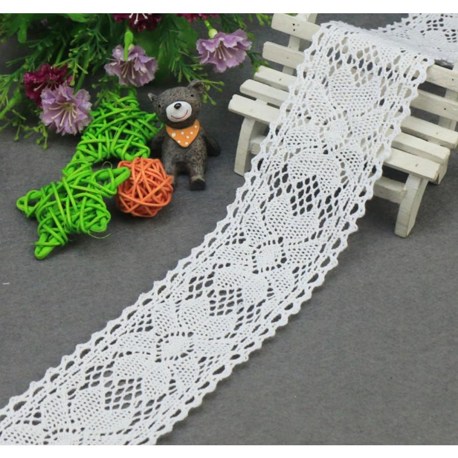 綿レース リボン 幅6cm DIY 1m単位カット売り【メール便20mまで】 手芸