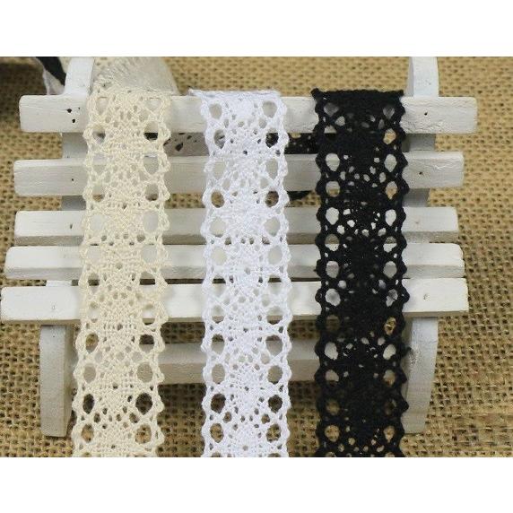 綿レース　リボン　幅2cm　 DIY　手芸材料　1m単位カット売り　３COLORS　【メール便40mまで】 | 