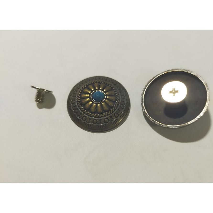 コンチョ2つのみ ネジ式ボタン コンチョ 金具 カシメ 幅20mm 1個入 : 梅工房 - 通販