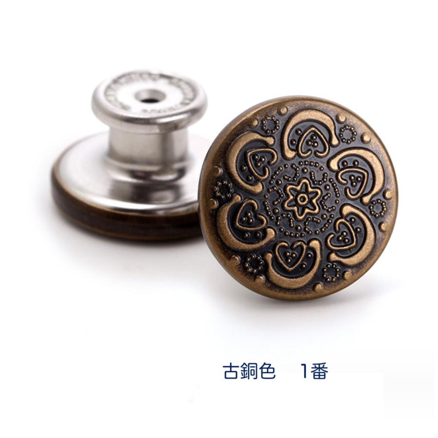 ジーンズ用ボタン　ボタンピン　金属ボタン　縫わないツールなし　取り付け簡単　「メール便OK」 |  | 01