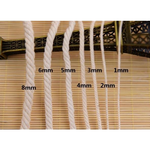 ロープハンドル5mm  持ち手用 1M単位のカット販売 生成り　バッグ ロープ 綱 ハンドメイド 手芸 手作り ナチュラル トートバッグ 綿 |  | 03