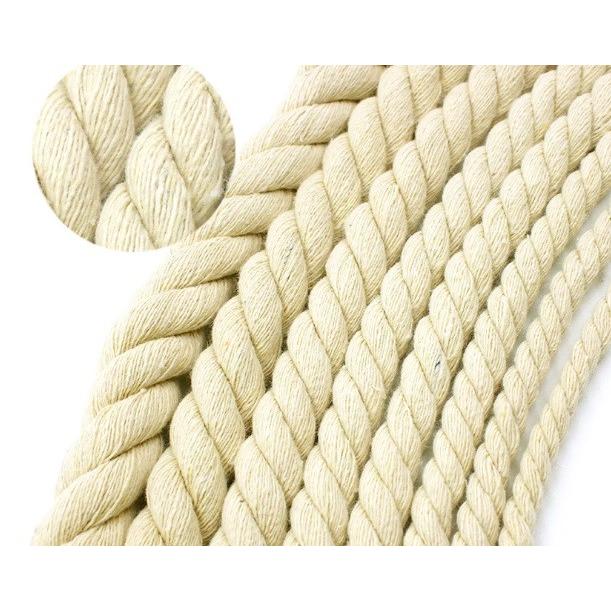 ロープハンドル8mm  持ち手用 1M単位のカット販売 生成り　バッグ ロープ 綱 ハンドメイド 手芸 手作り ナチュラル トートバッグ 綿 | 