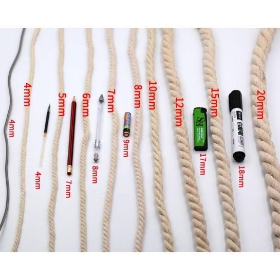 ロープハンドル8mm  持ち手用 1M単位のカット販売 生成り　バッグ ロープ 綱 ハンドメイド 手芸 手作り ナチュラル トートバッグ 綿 |  | 01