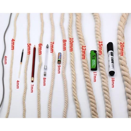 ロープハンドル4mm  持ち手用 1M単位のカット販売 生成り　バッグ ロープ 綱 ハンドメイド 手芸 手作り ナチュラル トートバッグ 綿 |  | 01