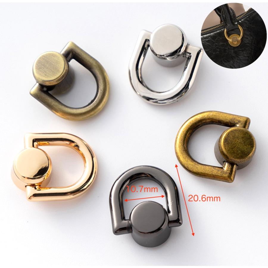 ネジ式 手カン　真鍮製　一個入  　ネジタイプ 持ち手 金具 カシメ 取り手 | 