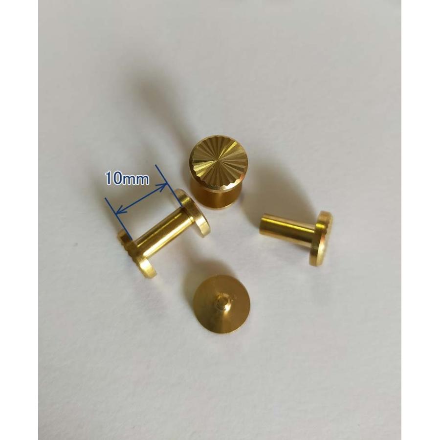 ネジ式カシメ ゴールド 持ち手 金具 カシメ 模様付け |  | 02