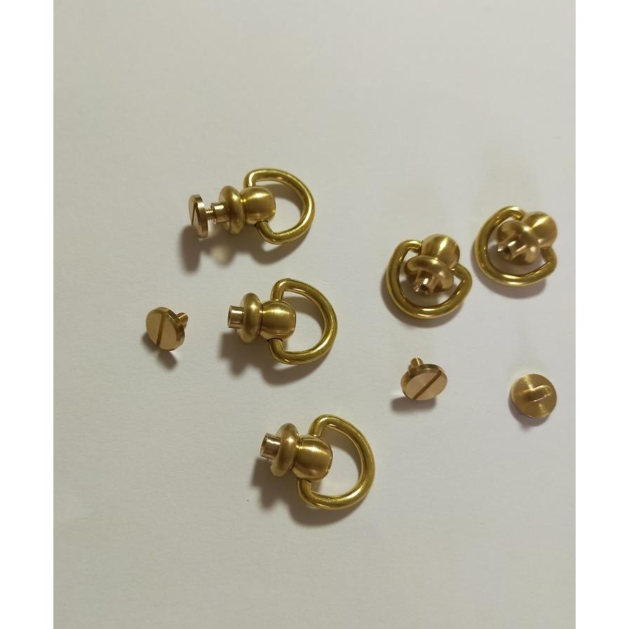 ネジ式 手カン　真鍮製　一個入  大Dカン　小Dカン　三角カン　ネジタイプ 持ち手 金具 カシメ 取り手　ドロップハンドル　回転式 |  | 07