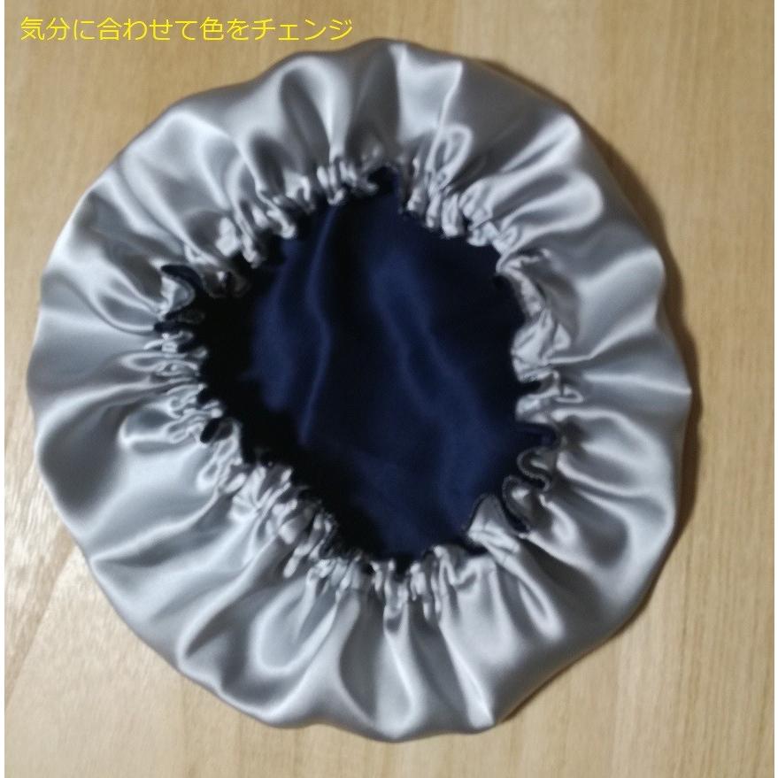 シルク１００％　ロング髪でもＯＫナイトキャップ16匁　ダブルフェイス　室内帽子 ルームキャップ　ロング髪用大判タイプ　 |  | 01