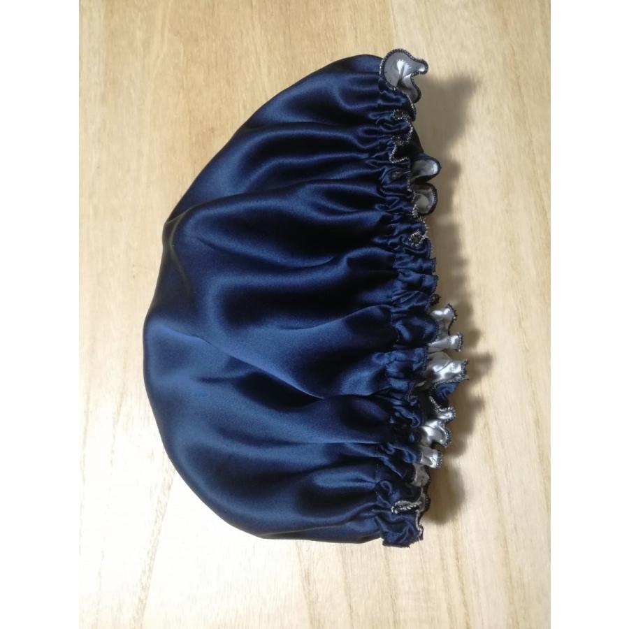 シルク１００％　ロング髪でもＯＫナイトキャップ16匁　ダブルフェイス　室内帽子 ルームキャップ　ロング髪用大判タイプ　 |  | 03