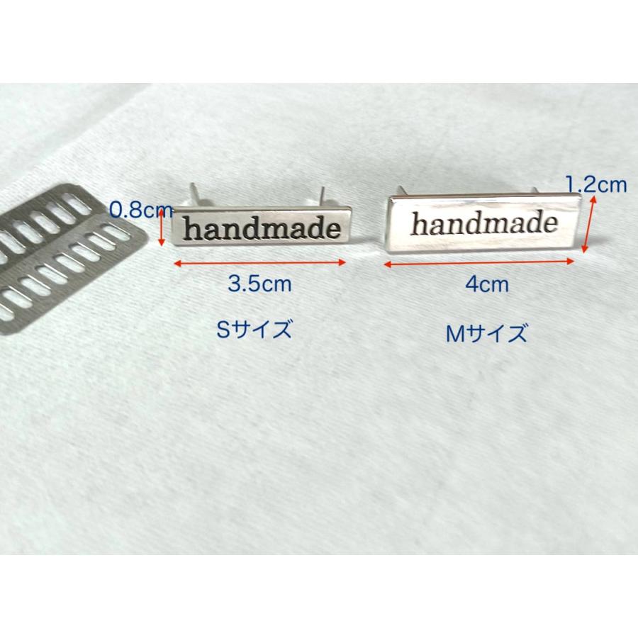 タグ、金属銘板、ネームプレート ハンドメイドタグ handmadeタグ 2個