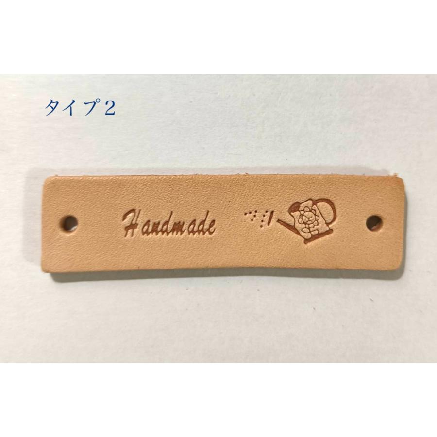 本革製タグ、金属銘板、ネームプレート ハンドメイドタグ　handmadeタグ　1個入り |  | 02