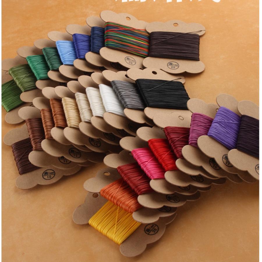 28色ろう引き糸　レザーコート手縫い　30ｍ/巻　平糸タイプ　幅1mm　 |  | 02