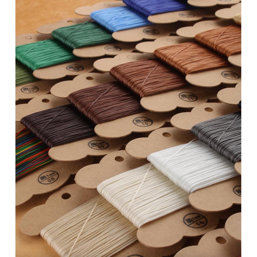 28色ろう引き糸　レザーコート手縫い　30ｍ/巻　平糸タイプ　幅1mm　 |  | 06