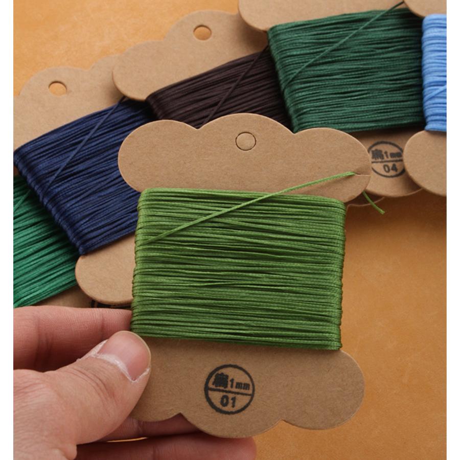 28色ろう引き糸　レザーコート手縫い　30ｍ/巻　平糸タイプ　幅1mm　 |  | 07