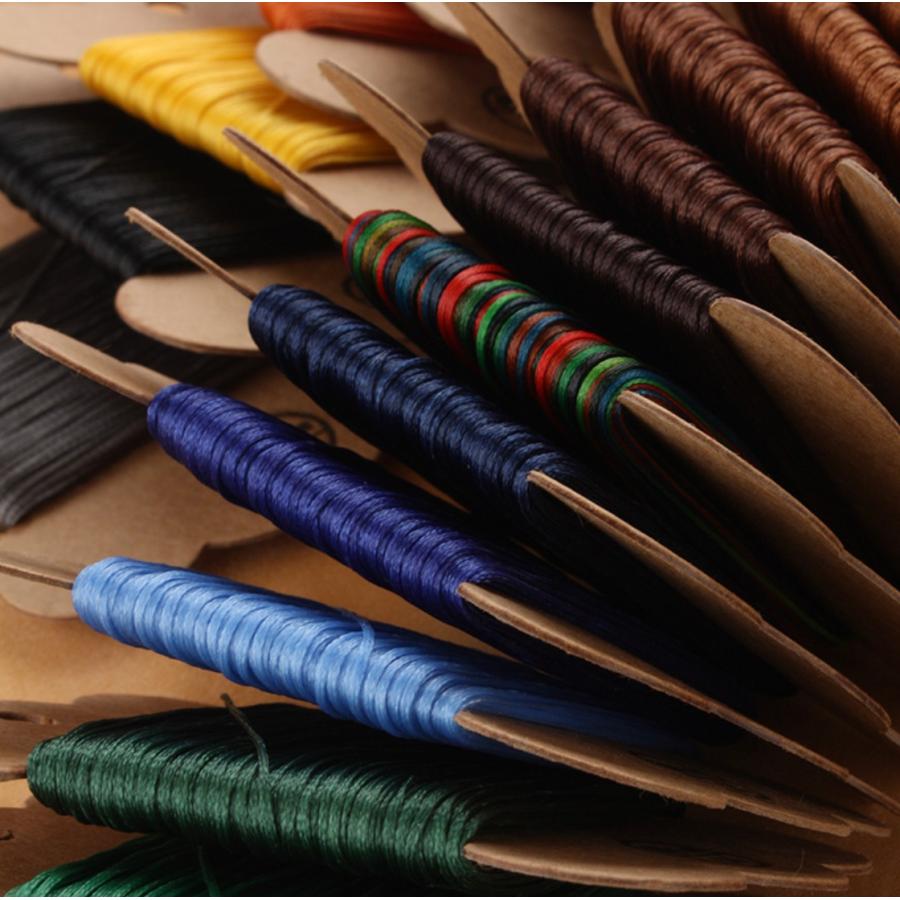 28色ろう引き糸　レザーコート手縫い　30ｍ/巻　平糸タイプ　幅1mm　 |  | 09