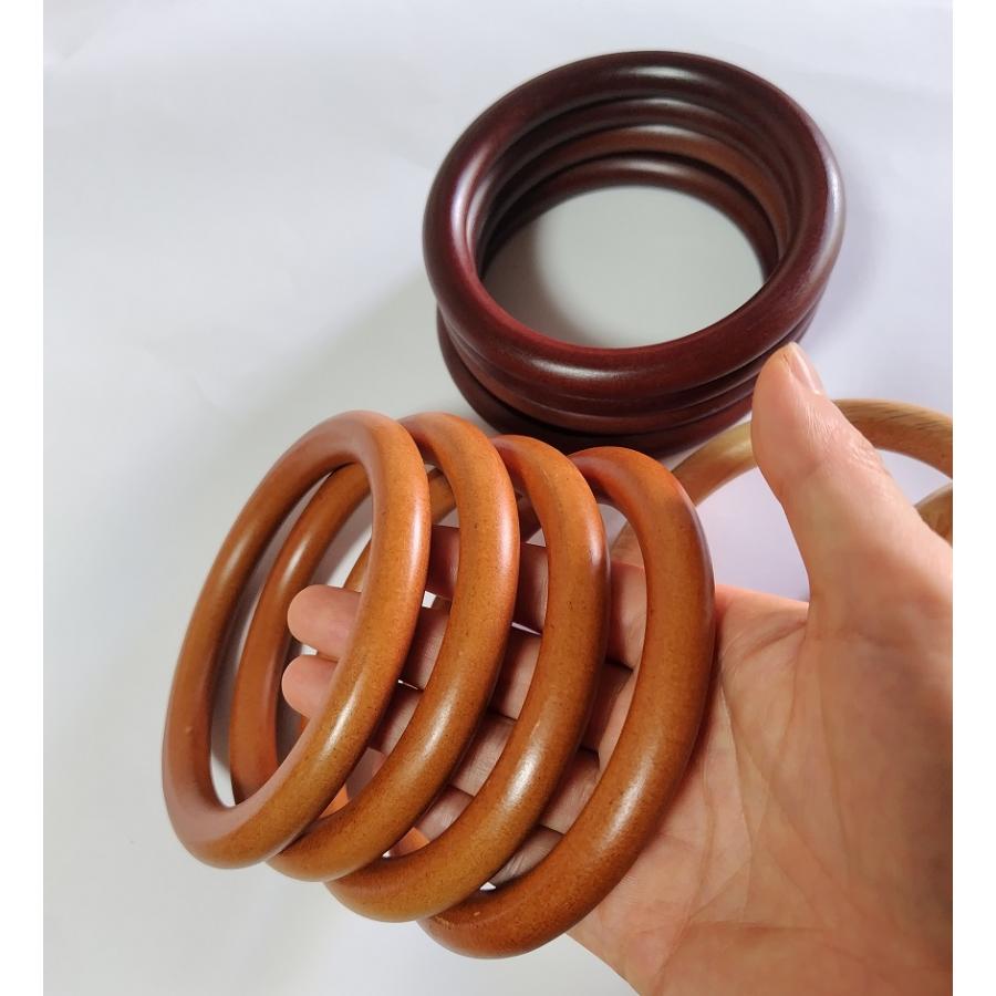 ウッドハンドル 木製持ち手 バッグ用 内側直径約8.8cm 2本セット