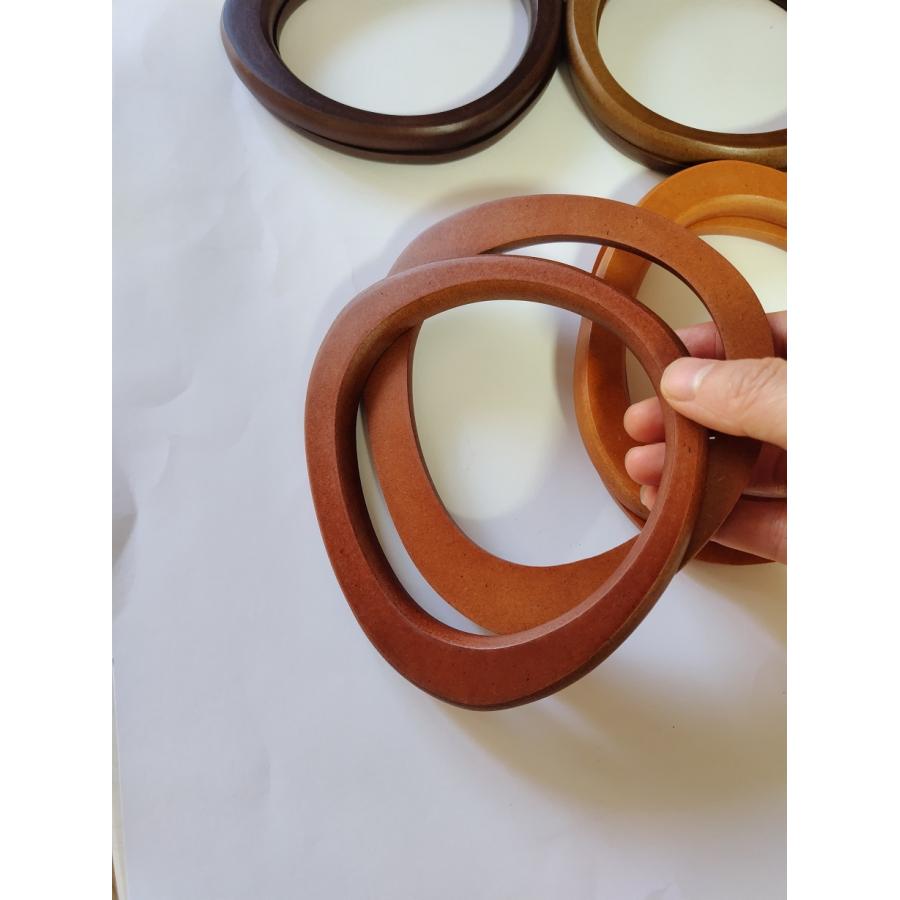 ウッドハンドル 木製持ち手 バッグ用 三角形 2本セット 『メール便OK