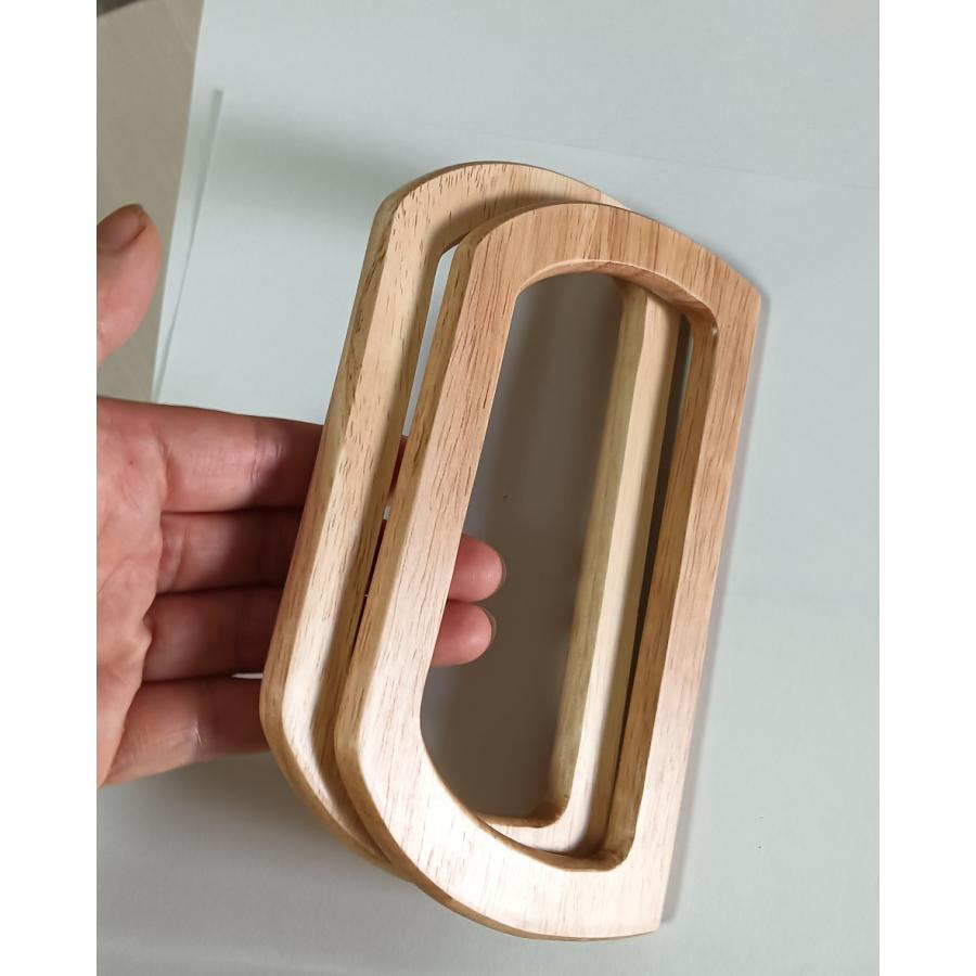 ウッドハンドル 木製持ち手 バッグ用 四角形 2本セット 『メール便OK