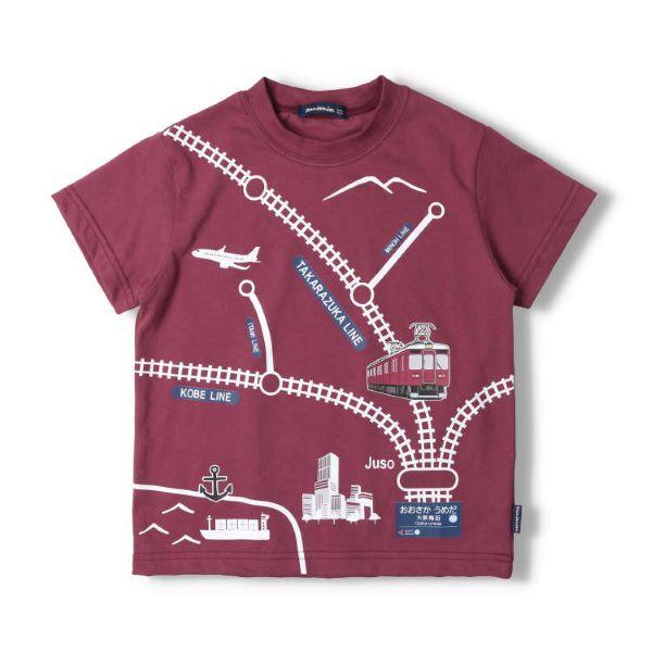 【10％OFF SALE セール】mou jon jon ムージョンジョン 2024 春夏 阪急電車線路図半袖Tシャツ(90~130cm)F32800｜dacco｜02