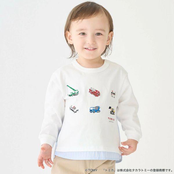 petit main Petit プティマイン 【TOMICA・ANIA】裾シャツ長袖Tシャツ