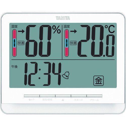 タニタ 温湿度計 温度 湿度 デジタル 大画面 ホワイト TT-538 WH 温度・湿度の快適レベルを5段階でお知らせ 湿度計