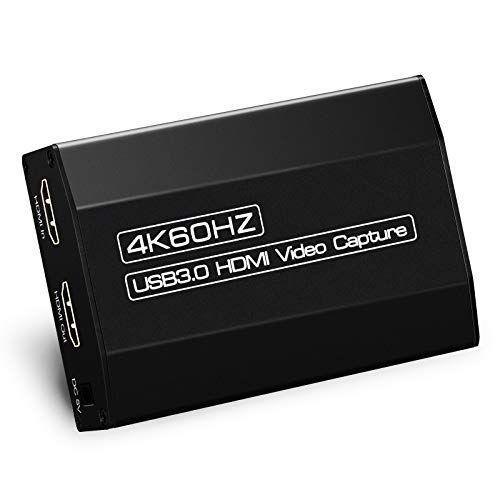 ゲームキャプチャー キャプチャーボード 4K入力 USB3.0 1080P 60FPS パススルー 遅延なし オーディオポート揃え HDMI