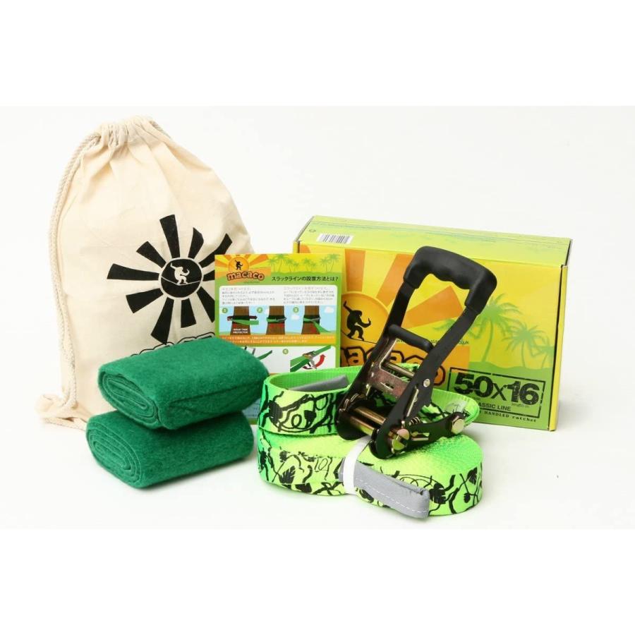 初心者用 スラックラインビギナーに安心の定番セット 16m 5cm Macaco マカコ 野外 室内 安心のラバーラチェット スラックライン Trialapaz Com