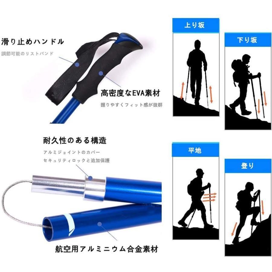 即納 最大半額 Tekcam トレッキングポール 山登り杖ステッキ 登山ストック 2本セット 軽量 三段式折りたたみ式 旅行ハイキングステッキ ウォーキング Cisama Sc Gov Br