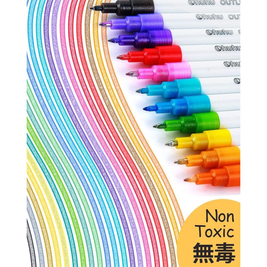 Ohuhu アウトラインペン 色 イラストマーカー 二重線 ふちどりペン キラキラ 水性ペン カラーペン 書道 筆記体 Diy サプライ Dack In 通販 Yahoo ショッピング