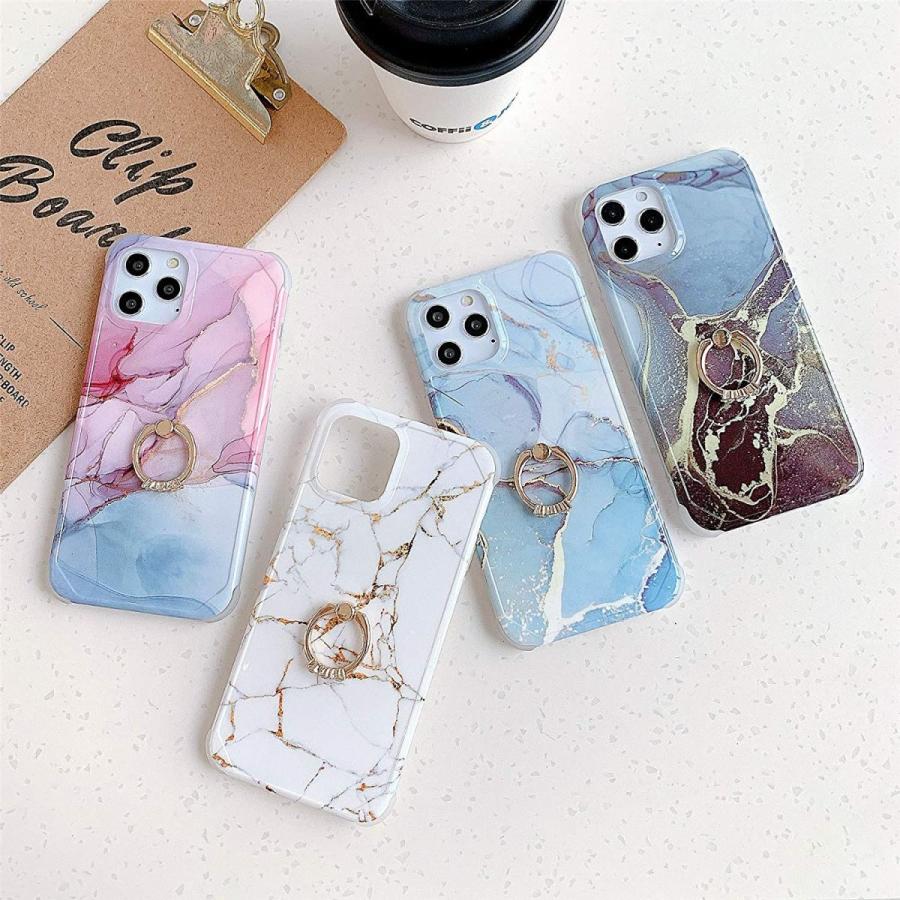 大理石柄 Iphone12 Pro Iphone 12 ケース リング付き 背面pc Tpuバンパー スマホケース 薄型 四隅滑り止め スト 激安正規品