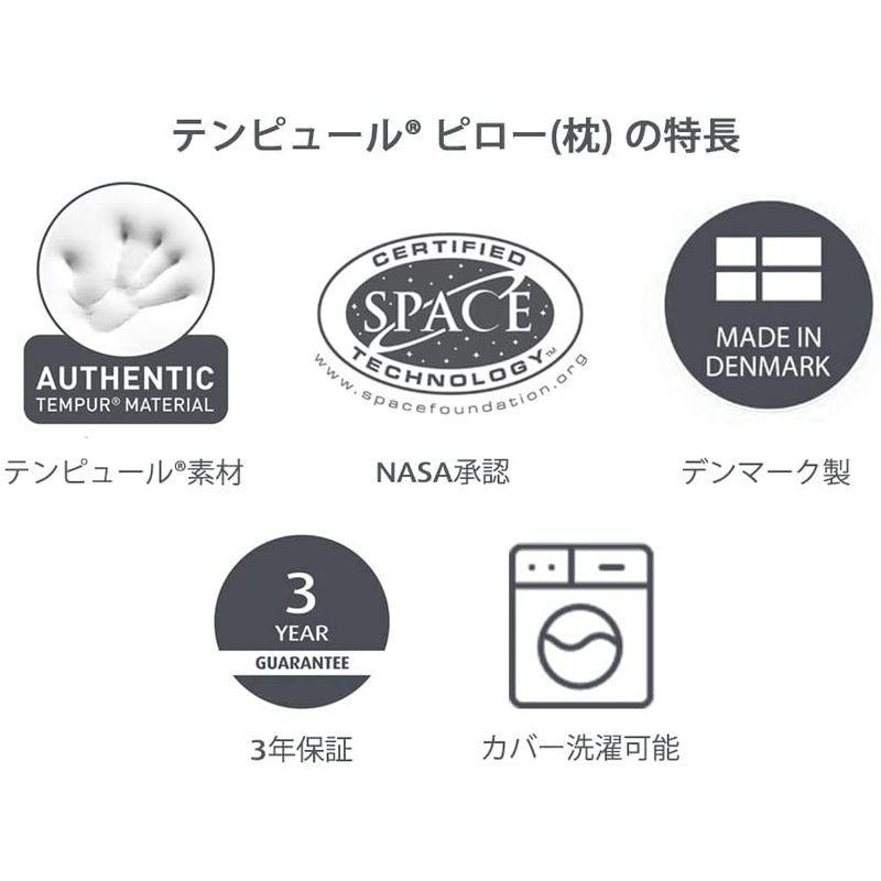 テンピュール(Tempur) イーズ バイ テンピュール(R) サポートピロー Mサイズとピローケース(グレー) 寝具 2点セット テンピュール バイ イーズ Tempur サポートピロー Mサイズとピローケース グレー 寝具 2点セット