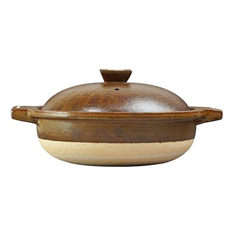 ヤマ庄陶器 Hangout 4人用鍋 Hg-1 茶 33cm