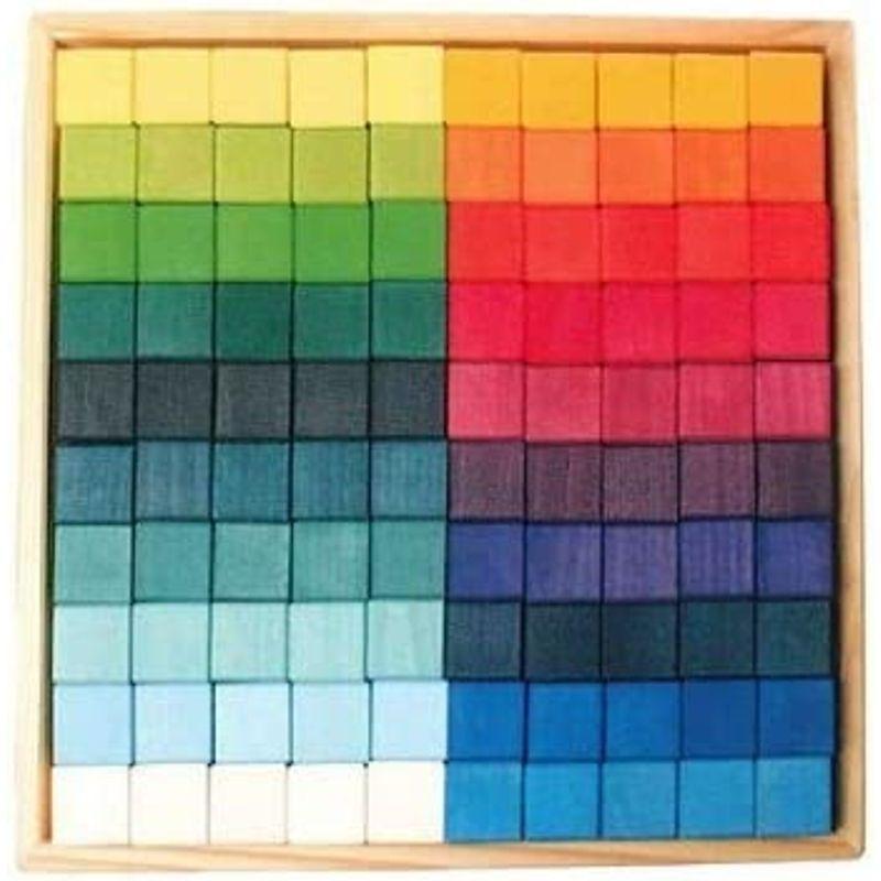 グリムス/GRIMMS/木の積木/にじのキューブ・大・100pcs/GM42260 100pcs/GM42260