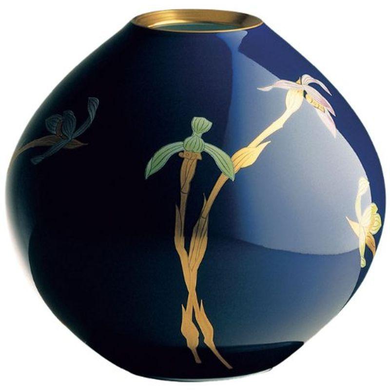 香蘭社 ルリ春蘭 花瓶 R389-NQ8