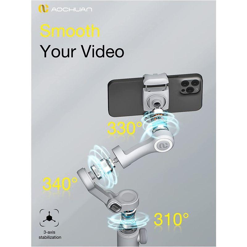 AOCHUAN SMART X PROスマホジンバル折りたたみ式手持スタビライザー