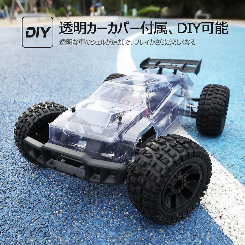 DEERC ラジコンカー 子供 オフロード 4wd 1/10 大型 40km/h 四輪駆動 操作時間40分 DIY可能の車シェル 2.4GH ラジコンカー 子供 オフロード 4wd 1/10 大型 40km/h 四輪駆動 操作時間40分 DIY可能の車シェル 4GH