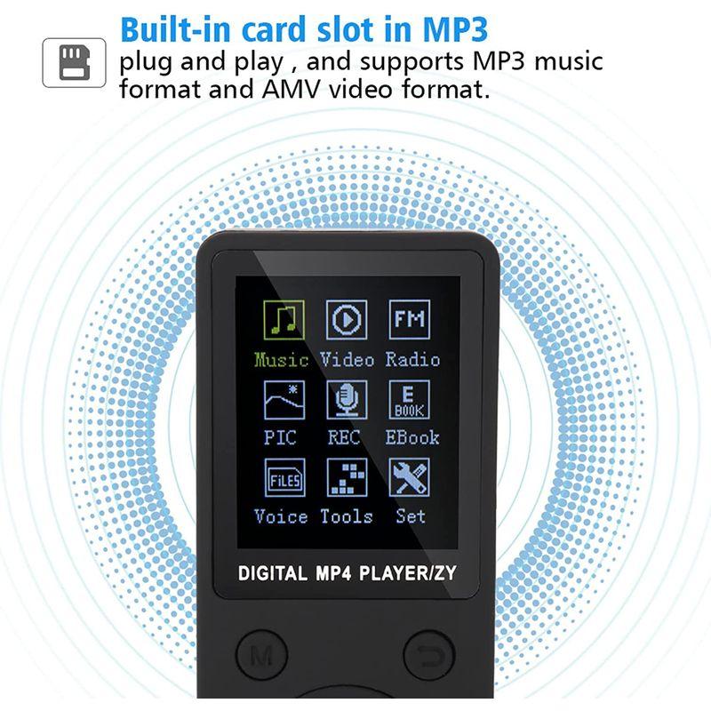MP4音楽プレーヤー Acouto ポータブルMP4音楽プレーヤー スクリーンMP4音楽プレーヤー サポート32GB TFカード ヘッドフォ