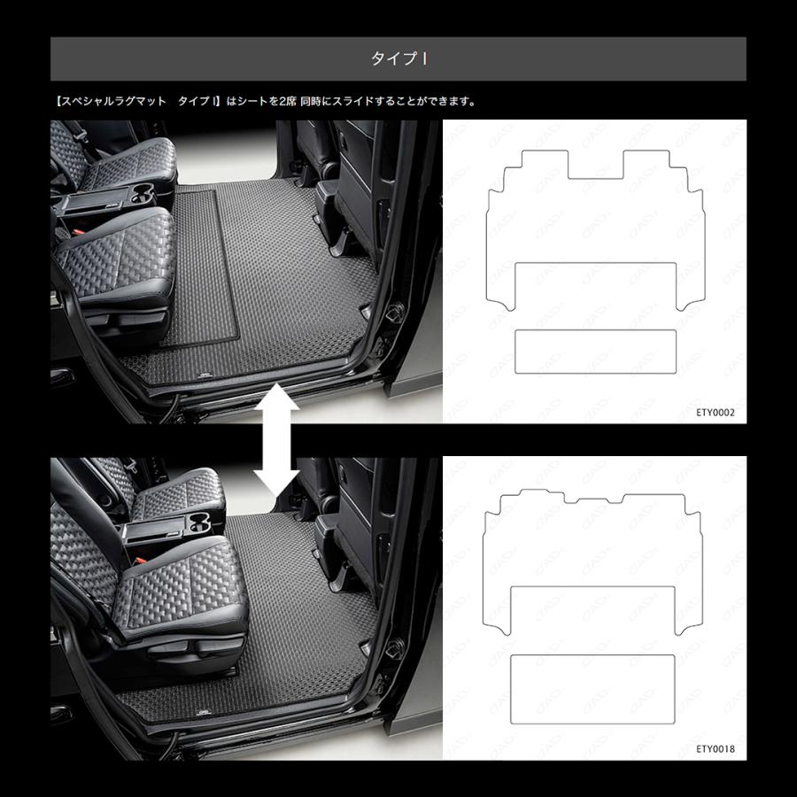 ノア/ヴォクシー ZRR80G/ZRR80W/ZRR85G/ZRR85W他 ガソリン車/ハイブリッド車 D.A.D タフラバースペシャルラグマット ブラック ETY0002/ETY0020/ETY0018/ETY0019 | ギャルソン | 06
