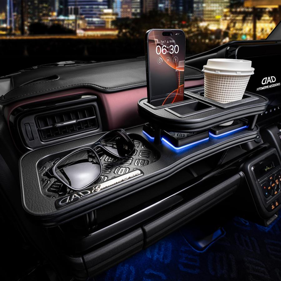 スズキ スペーシア/スペーシアカスタム MK54S/MK94S  D.A.D フロントテーブル マットブラック (リーフ/クロコ/ベガ/モノグラム) DAD ギャルソン |  | 10