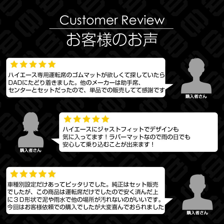 D.A.D ラバーマット for H200ハイエース 運転席側用 HA360 アウトドア