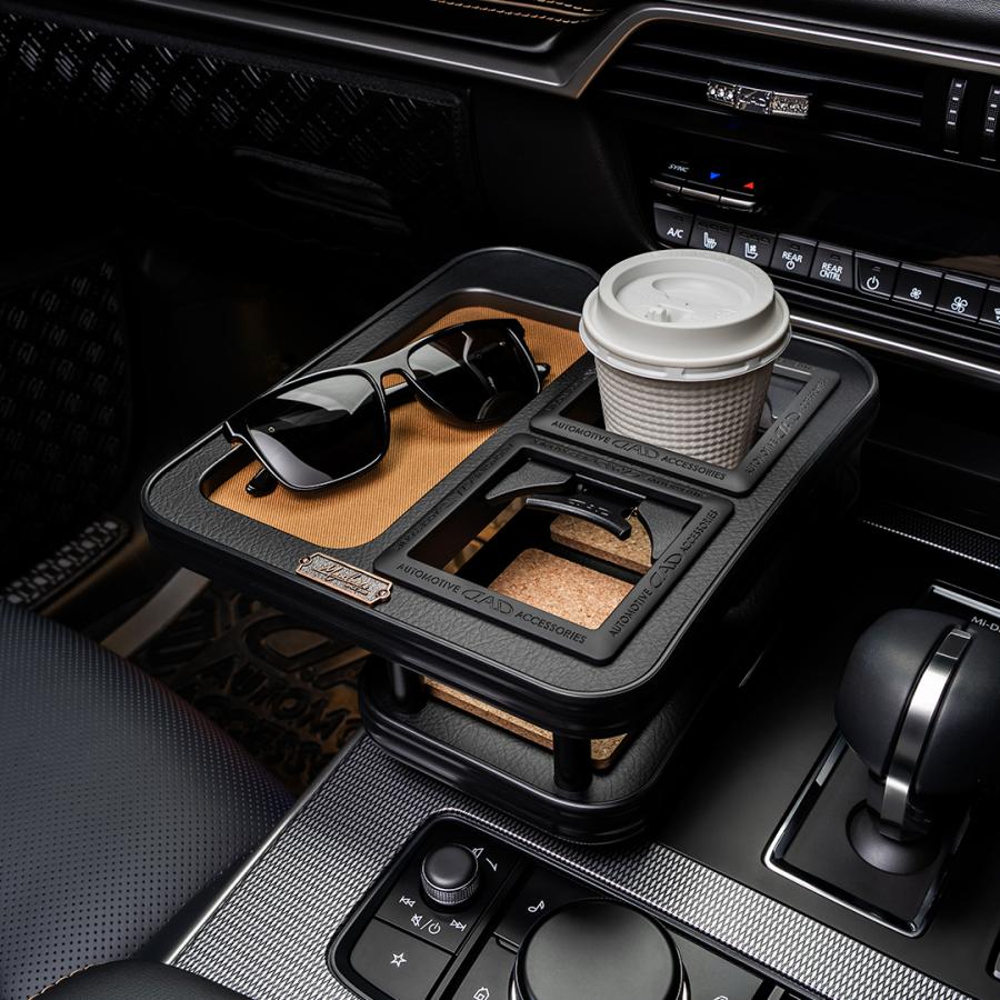 マツダ CX-60、CX-80 KH3P/KH3R3P/KH5P/KH5S3P、KL3P/KL5S3P/KL3R3P  R4/9〜、R6/10〜 MAULBEERE フロントセンターテーブル ブラウン/オリーブ D.A.D GARSON | MAULBEERE | 08