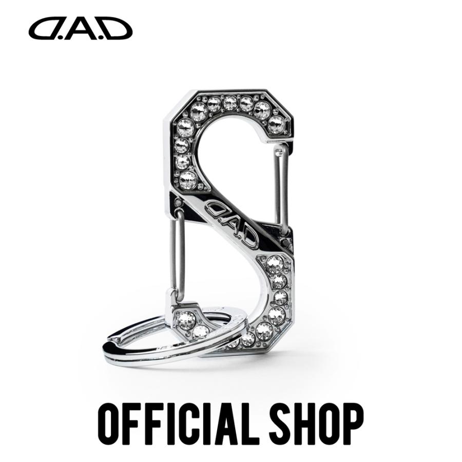 DADギャルソン/DADロゴキーリングクリスタル新品未使用廃盤品 ギャルソン D.A.D クリスタル S字カラビナ キーリングミニ SB190