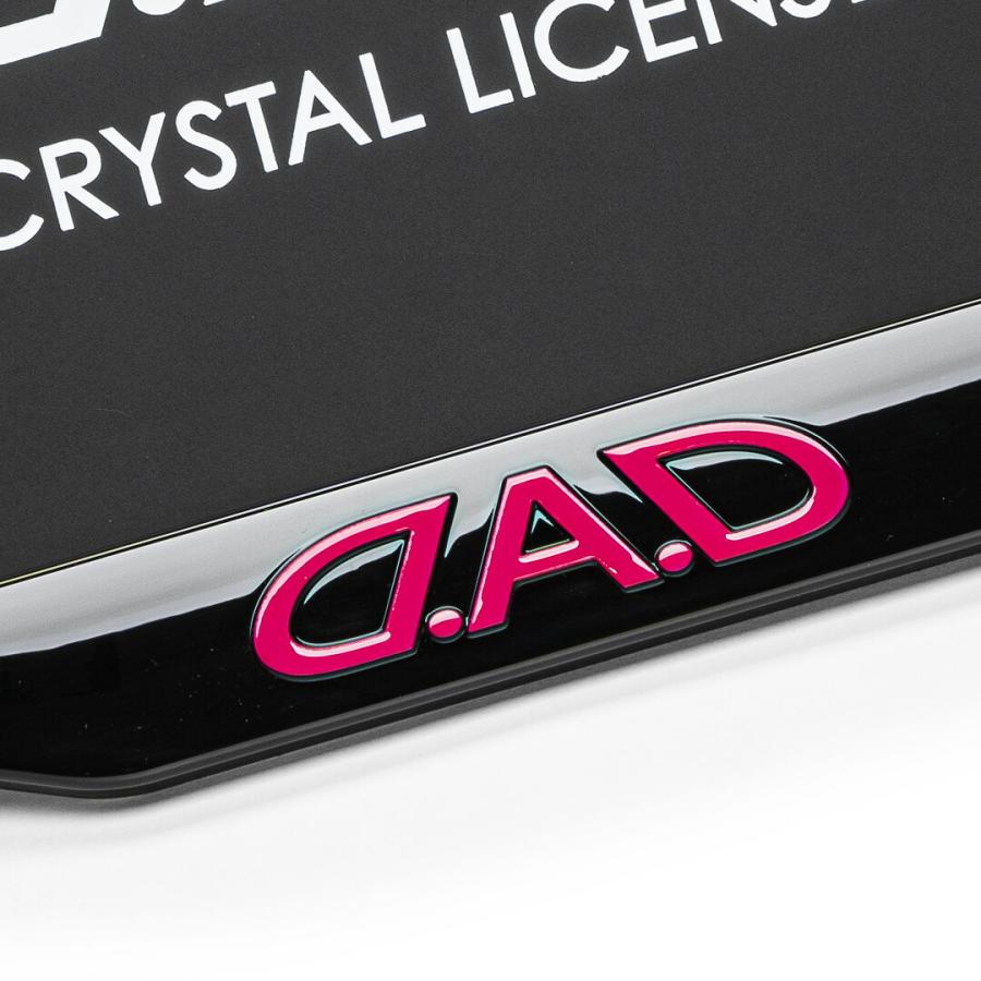 だいきんまんギャルソン　DAD ナンバーフレーム　ブラックピンク前後セット D.A.D クリスタル ライセンスフレーム2 フロントモデル ブラック